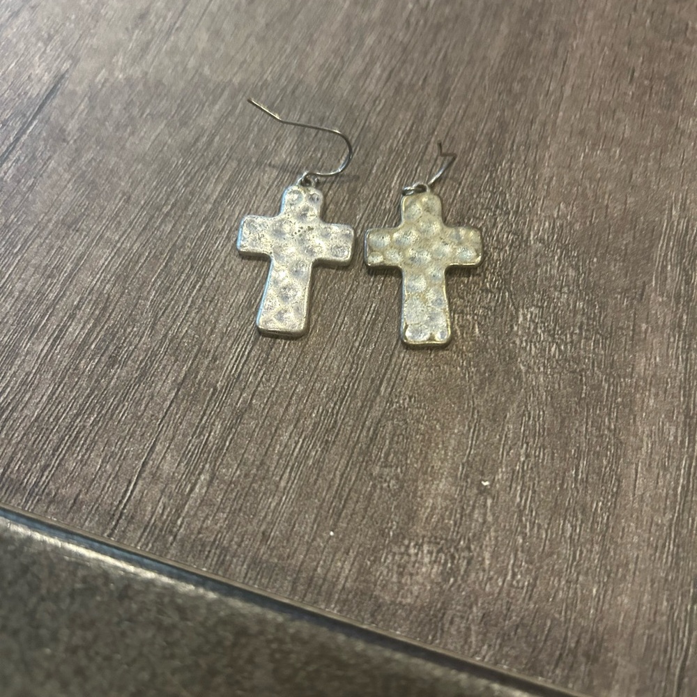 Silver Cross Earrings